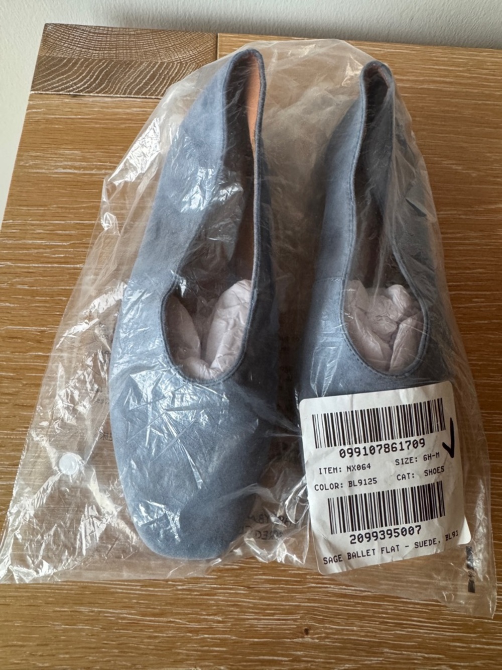 NWT! MADEWELL Women's The Mylie Ballet Flat in Basalt Blue Suede Size 6.5 no box - Picture 8 of 12